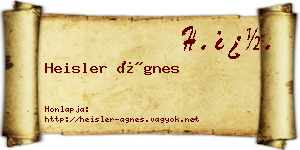Heisler Ágnes névjegykártya