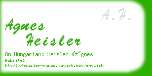 agnes heisler business card